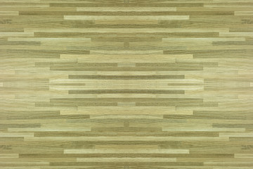 Hardwood maple basketball court floor viewed from above.