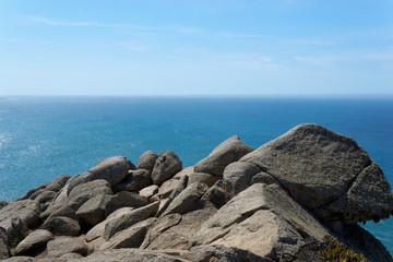 Fototapeta na wymiar Stones on the background of the ocean
