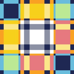 seamless checkered pattern in blue, pink, yellow, green, pink and white