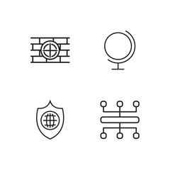 business simple outlined icons set