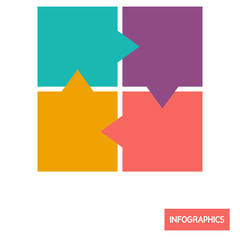 Square diagramm infographic element color flat icon