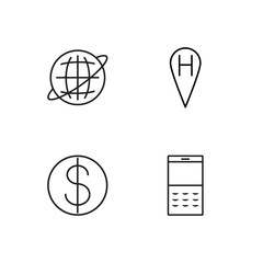 business simple outlined icons set