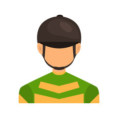 Horse jockey color vector icon. Flat design