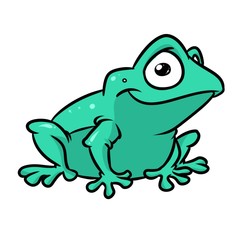 Frog smile kind animal character cartoon illustration isolated image
