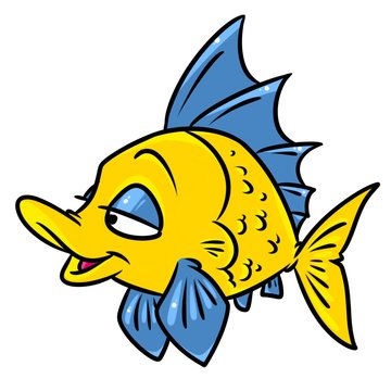 Colorful fish cartoon illustration isolated image 
