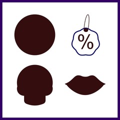 mouth icon. skull and discout vector icons in mouth set. Use this illustration for mouth works.