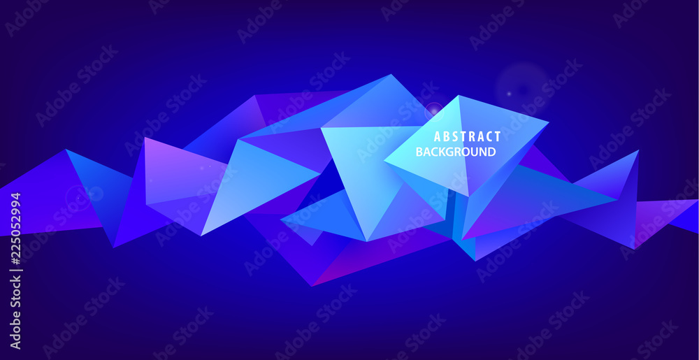 Sticker vector astract 3d geometric shape isolated. faceted, crystal, origami triangles background. use for 