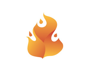 Passionate Group Of People Forming Fire Logo In White Background Illustration