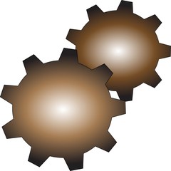 brown mechanical gears