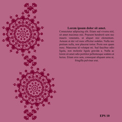 Mandalas pattern for  template, background, poster.