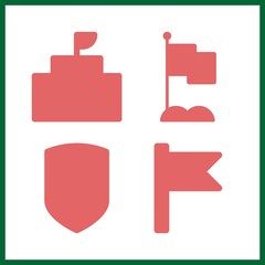 4 government icons set