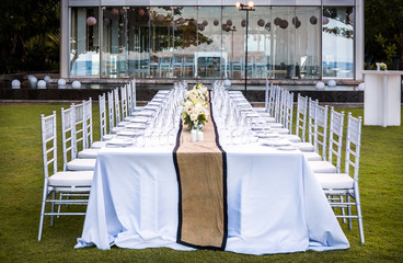 Garden party setting