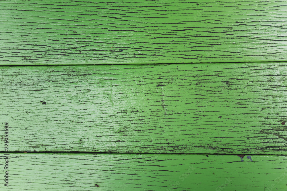 Wall mural green wooden background