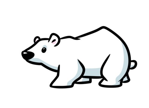 Polar bear animal character minimalism cartoon illustration isolated image