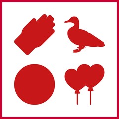 rubber icons set. celebrate, hand, day and fly graphic works