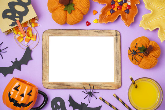 Halloween holiday background with photo frame