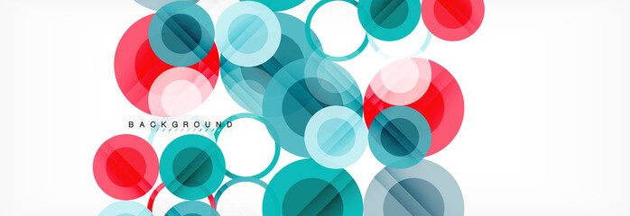 Abstract colorful geometric composition - multicolored circle background