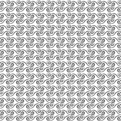 Black wavy line seamless pattern. Fashion graphic background design. Modern stylish abstract texture. Monochrome template for prints, textiles, wrapping, wallpaper, website etc. Vector illustration.