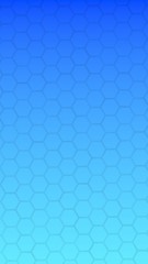 Translucent honeycomb on a gradient blue sky background. Perspective view on polygon look like honeycomb. Isometric geometry. Vertical image orientation. 3D illustration