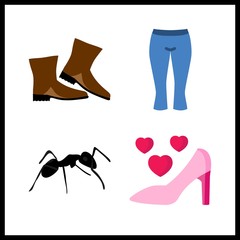 leg icon. ant and pants vector icons in leg set. Use this illustration for leg works.