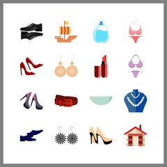 luxury icons set. women, perfume samples, lace and smell graphic works