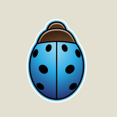 Blue Cartoon Ladybug Icon Vector Illustration