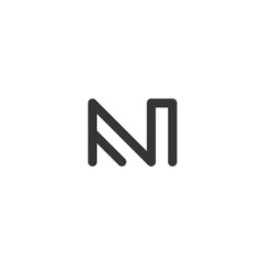 Letter N Minimalist Outline Abstract Icon Logo Design Template Element Vector