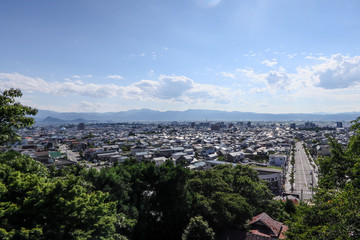 飯盛山から臨む会津若松の街