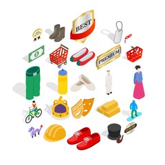 Own icons set. Isometric set of 25 own vector icons for web isolated on white background