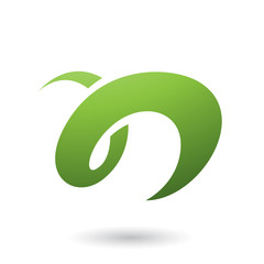 Green Curvy Fun Letter N Vector Illustration