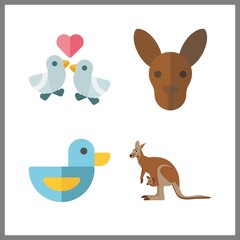 Obraz na płótnie Canvas 4 animals icons set