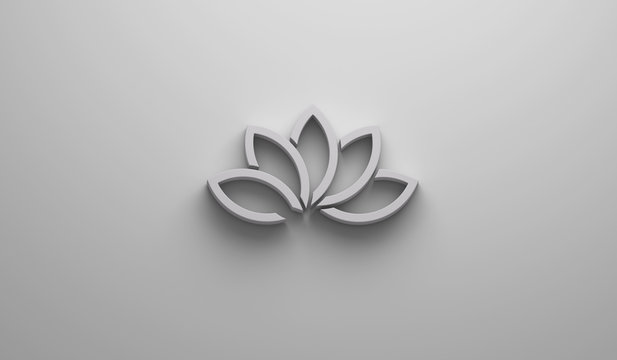 Fototapeta Nice Lotus Flower in Light white Background. 3D Render Illustration