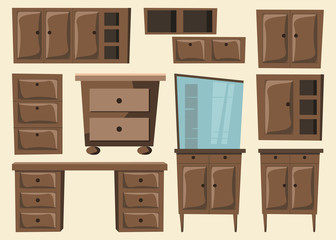 cabinets set vector illustration 
