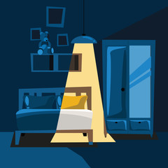bedroom interior vector illustration 