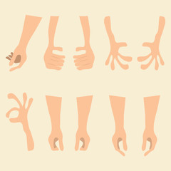 hand sets vector illustration