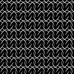 Black wavy line seamless pattern. Fashion graphic background design. Modern stylish abstract texture. Monochrome template for prints, textiles, wrapping, wallpaper, website etc. Vector illustration.