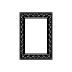 Frame of wavy line. Fashion graphic background. Modern stylish abstract texture. Monochrome template for prints, textiles, wrapping, wallpaper, photo, etc. Design element. Vector illustration.