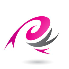 Magenta Abstract Wind and Twister Shape Vector Illustration
