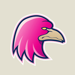 Magenta Eagle Head Cartoon Icon Vector Illustration