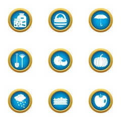 Salting icons set. Flat set of 9 salting vector icons for web isolated on white background