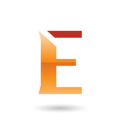 Orange Sliced Letter E Vector Illustration