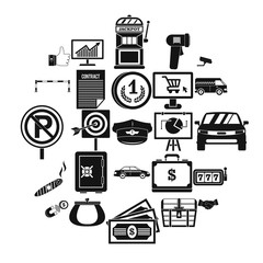 Fototapeta premium Piece of money icons set. Simple set of 25 piece of money vector icons for web isolated on white background