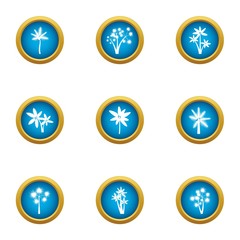 Floret icons set. Flat set of 9 floret vector icons for web isolated on white background