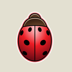 Red Cartoon Ladybug Icon Vector Illustration
