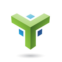 Green and Blue Futuristic Corner Shape Vector Illustration