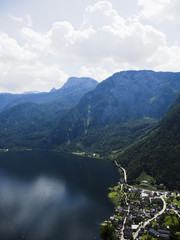 Hallstatt lake and mountainous region.