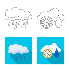 Vector illustration of weather and climate icon. Collection of weather and cloud stock symbol for web.