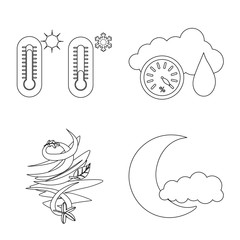 Isolated object of weather and climate symbol. Set of weather and cloud vector icon for stock.