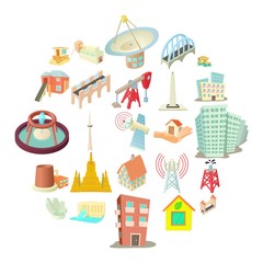 Edifice icons set. Cartoon set of 25 edifice vector icons for web isolated on white background