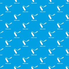 Roller brush pattern vector seamless blue repeat for any use